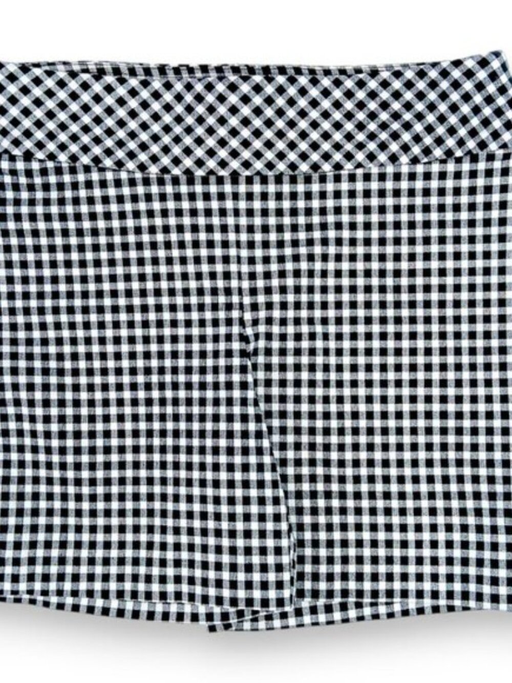 Women's Shorts SIZE 6 Gingham Checkered Black White Shorts Flat Panel Pull-On - Picture 5 of 10
